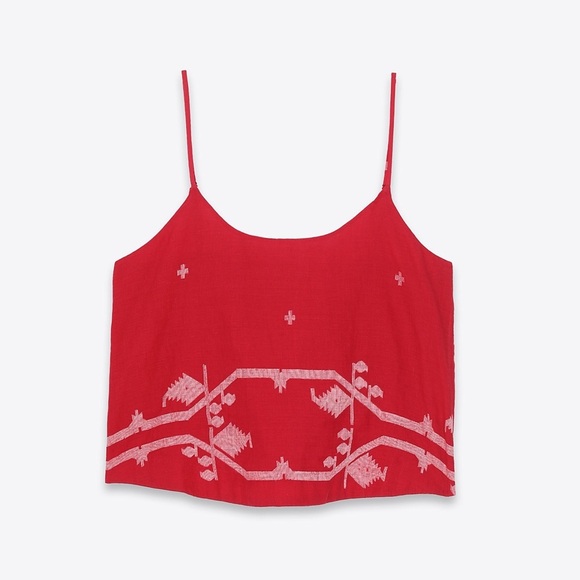 Alix Of Bohemia Tops - NWT Alix of‎ Bohemia Daphne Crimson Jamdani Canisole Tank Top sz L